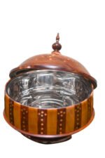 Hand Made Wooden Hotpot with Brass Work - Image 2