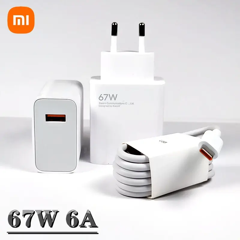 Xiaomi 67W Fast Charger 6A with cable - Global Telecom