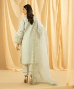 Sapphire 3 Piece Dyed Embroidered Cotton Jacquard Suit - Image 3