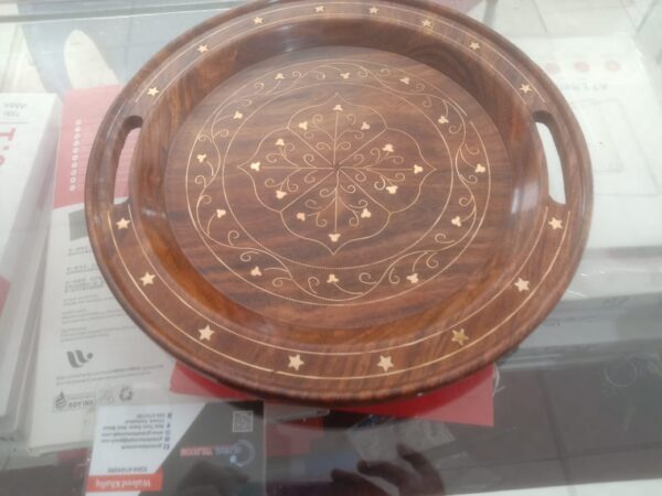wooden handicrafts round dish work