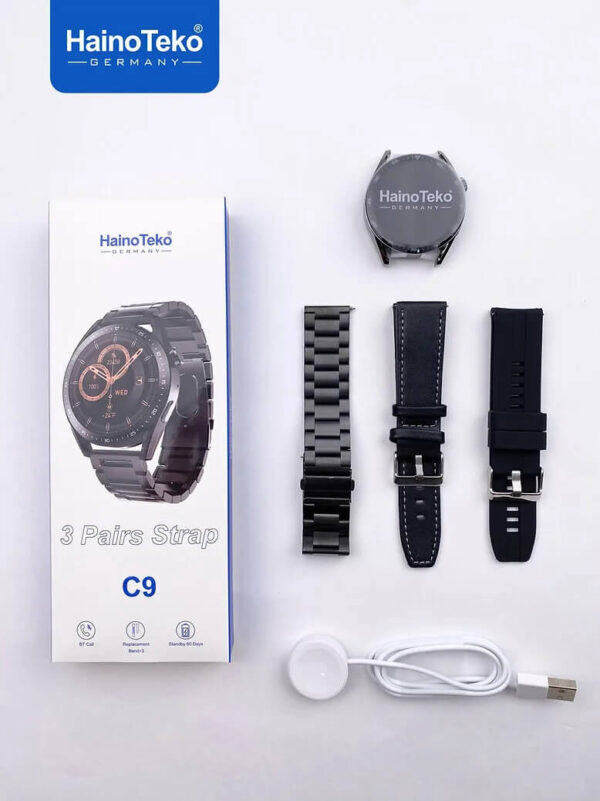 Haino Teko C9 Smart Watch With 3 Pairs Strap Price in Pakistan - Image 2