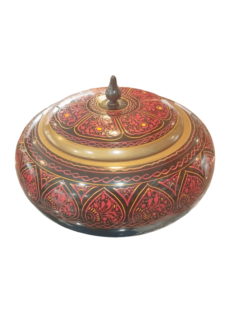 Wooden candy jar round shape naqshi work