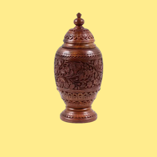 Hand carved wooden candy jar 12 inches - Image 2