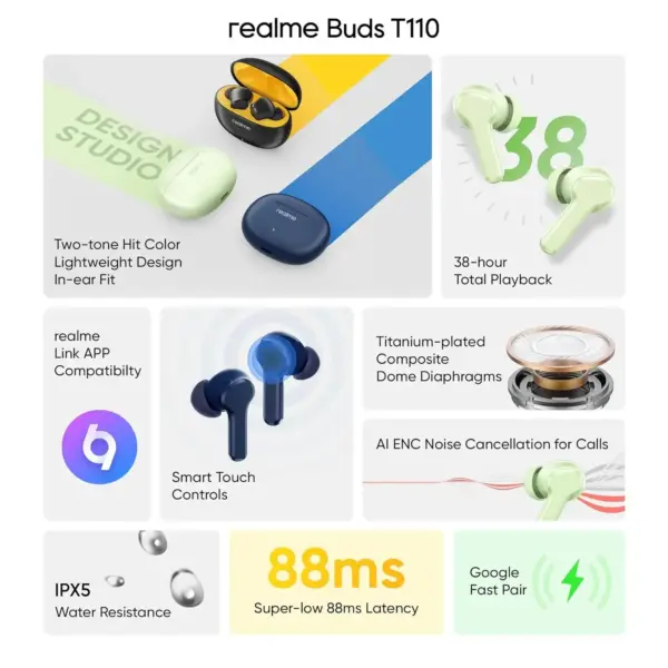 Realme t110 earbuds specs
